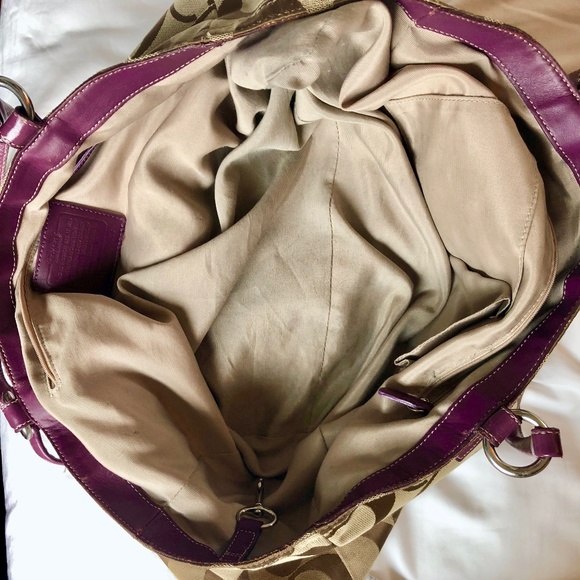 Coach XL Signature Glam Poppy Canvas/Leather - Picture 4 of 5